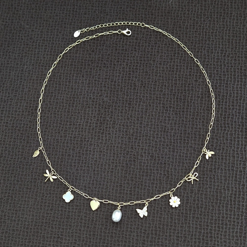Argento Vivo Dainty Gold💛 Stationary Charms Necklace - NWT - Picture 1 of 15
